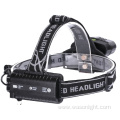 Factory Wholesale High Quality 5LED Most Powerful Adjustable Strong Light Rechargeable Led Headlamp Torch With Tail Safety Light